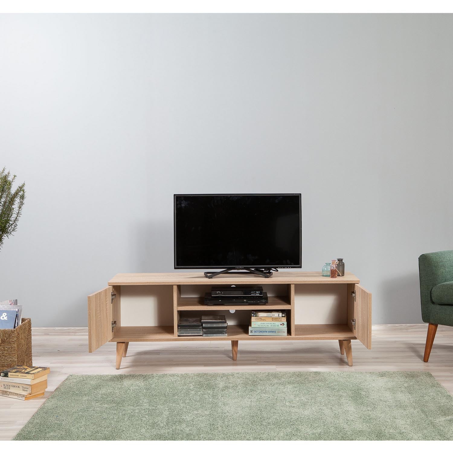 Truva-723 in Sonoma Eiche präsentiert im Onlineshop von KAQTU Design AG. Sideboard ist von Hanah Home