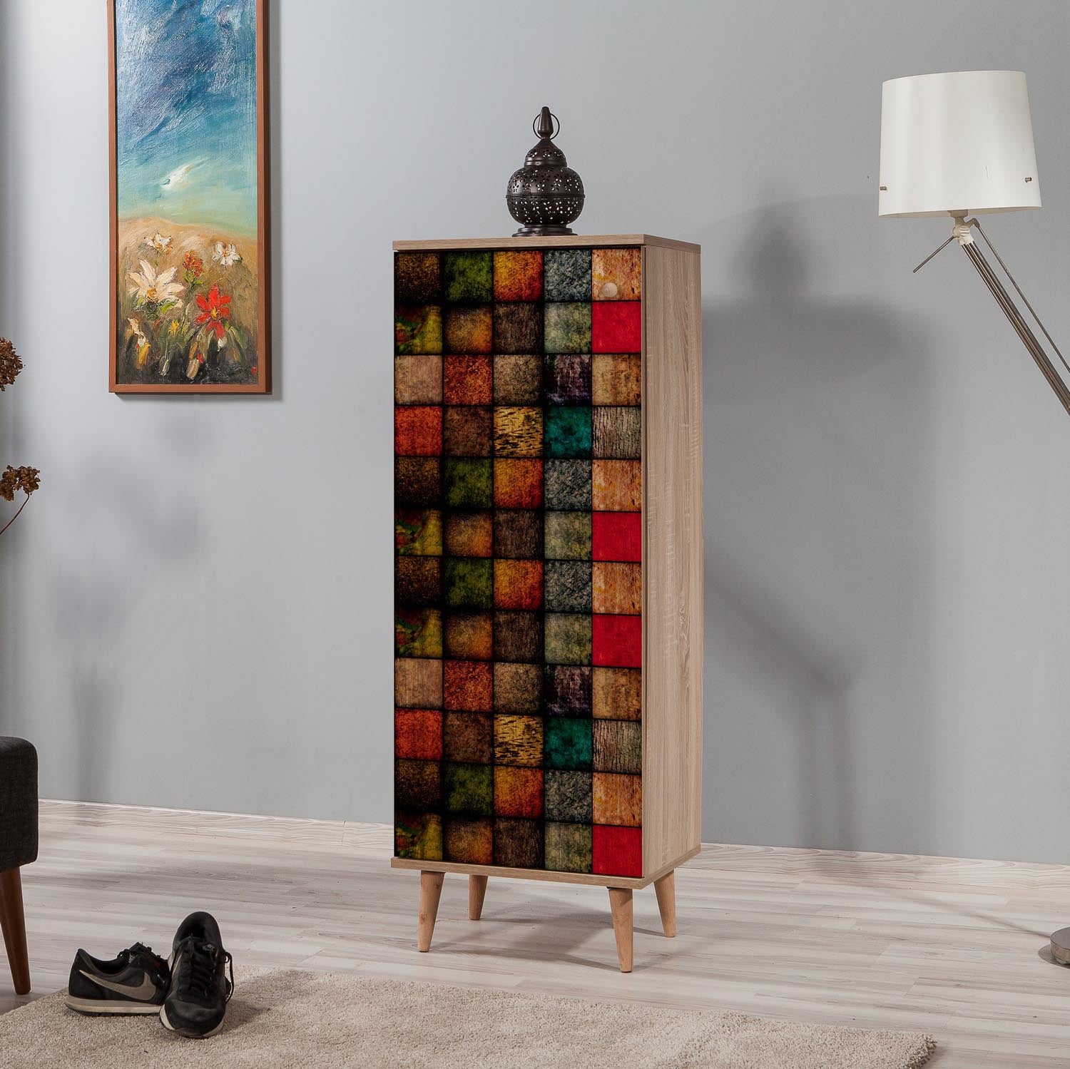 Filinta - 723 in Sonoma Eiche präsentiert im Onlineshop von KAQTU Design AG. Schuhschrank ist von Hanah Home