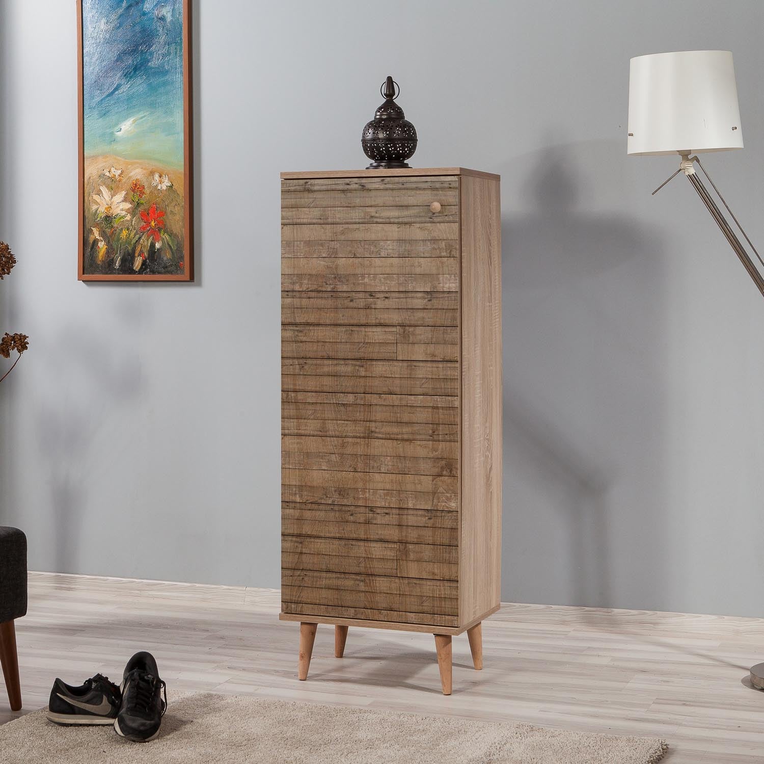 Filinta - 728 in Sonoma Eiche präsentiert im Onlineshop von KAQTU Design AG. Schuhschrank ist von Hanah Home