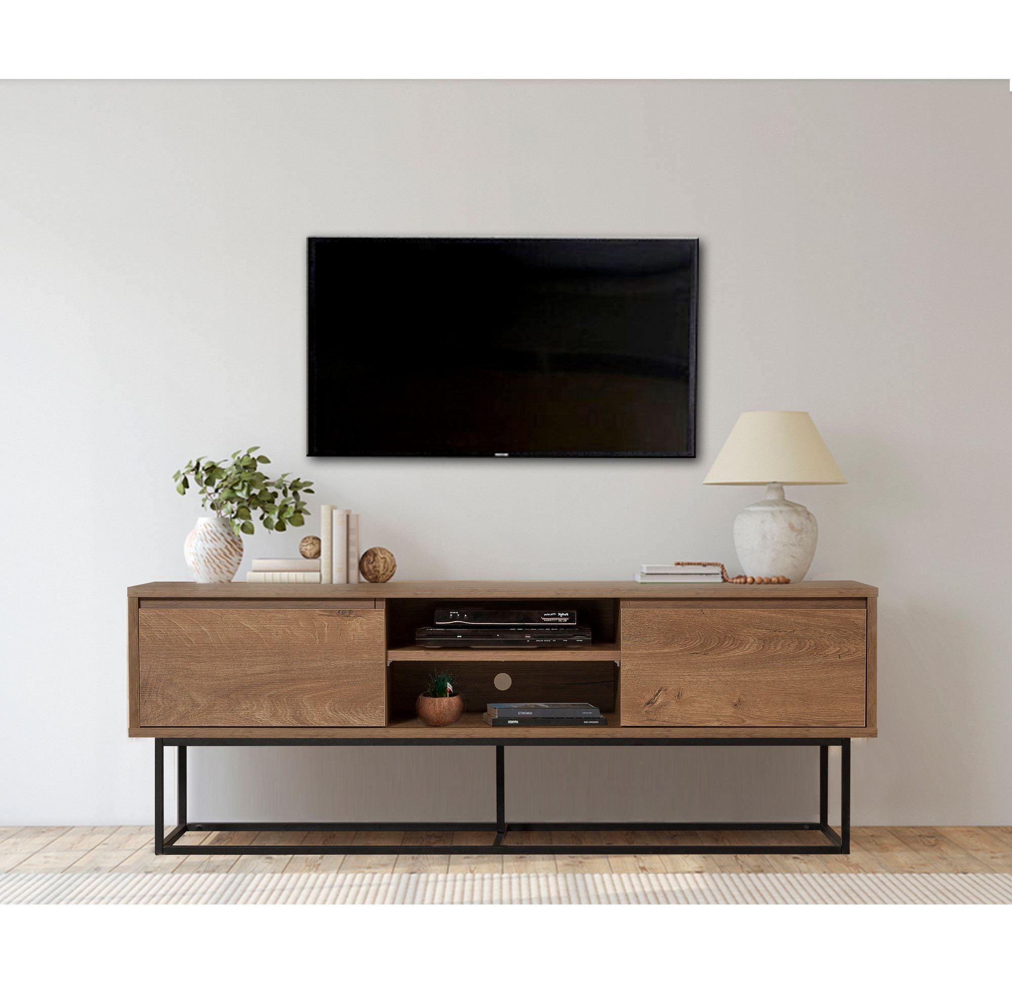 Rodez 140 in Walnuss Schwarz präsentiert im Onlineshop von KAQTU Design AG. Sideboard ist von Hanah Home