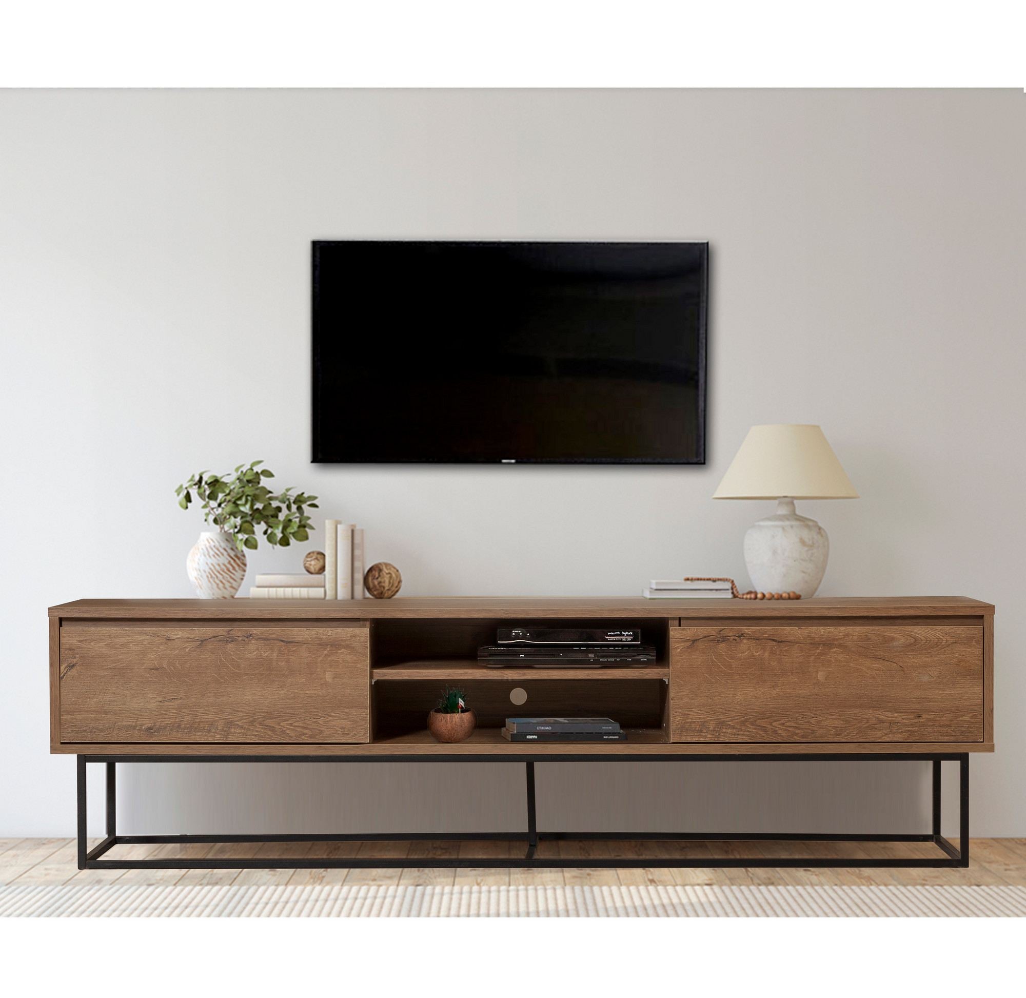 Rodez 180 in Walnuss Schwarz präsentiert im Onlineshop von KAQTU Design AG. Sideboard ist von Hanah Home