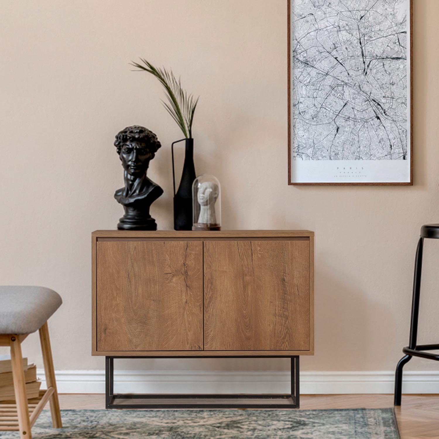 Zuri in Walnuss Schwarz präsentiert im Onlineshop von KAQTU Design AG. High-Sideboard ist von Hanah Home