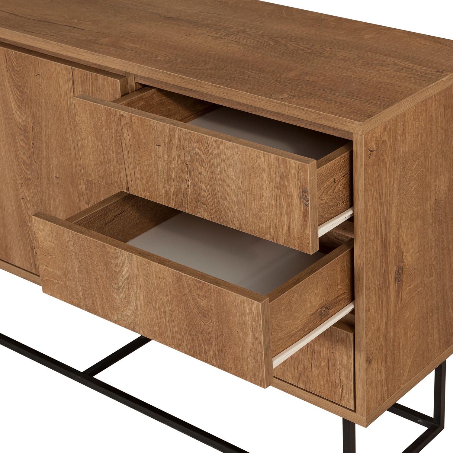 Ruba in Walnuss Schwarz präsentiert im Onlineshop von KAQTU Design AG. High-Sideboard ist von Hanah Home