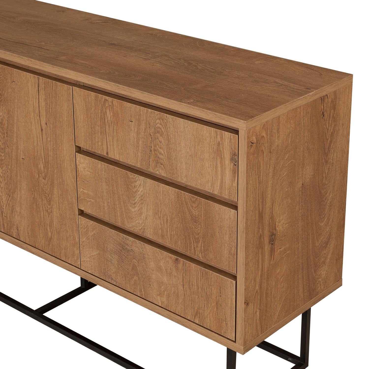 Ruba in Walnuss Schwarz präsentiert im Onlineshop von KAQTU Design AG. High-Sideboard ist von Hanah Home