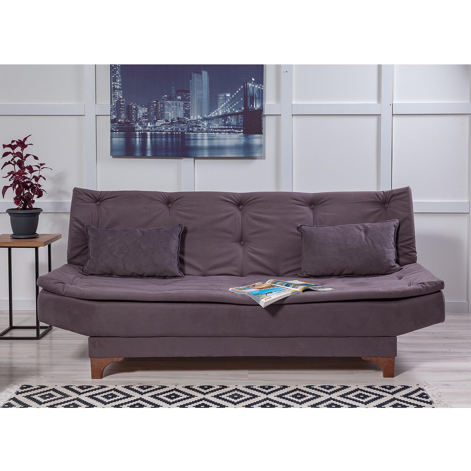 Kelebek - Anthracite in Anthrazit präsentiert im Onlineshop von KAQTU Design AG. Bettsofa ist von Atelier Del Sofa