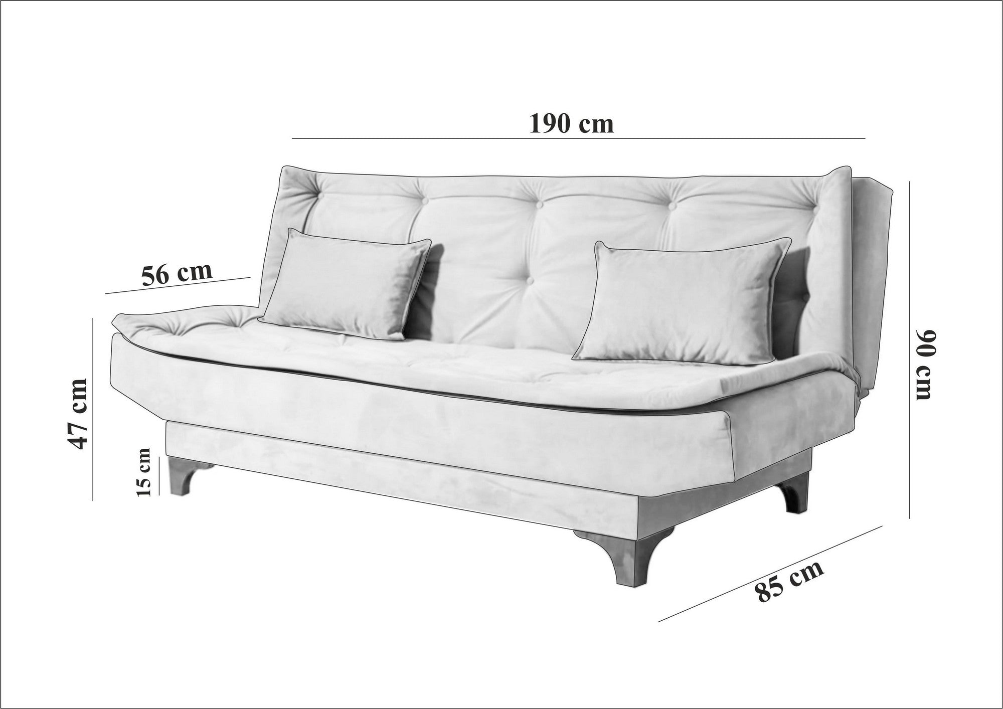 Kelebek - Sea Green in Meeresgrün präsentiert im Onlineshop von KAQTU Design AG. Bettsofa ist von Atelier Del Sofa
