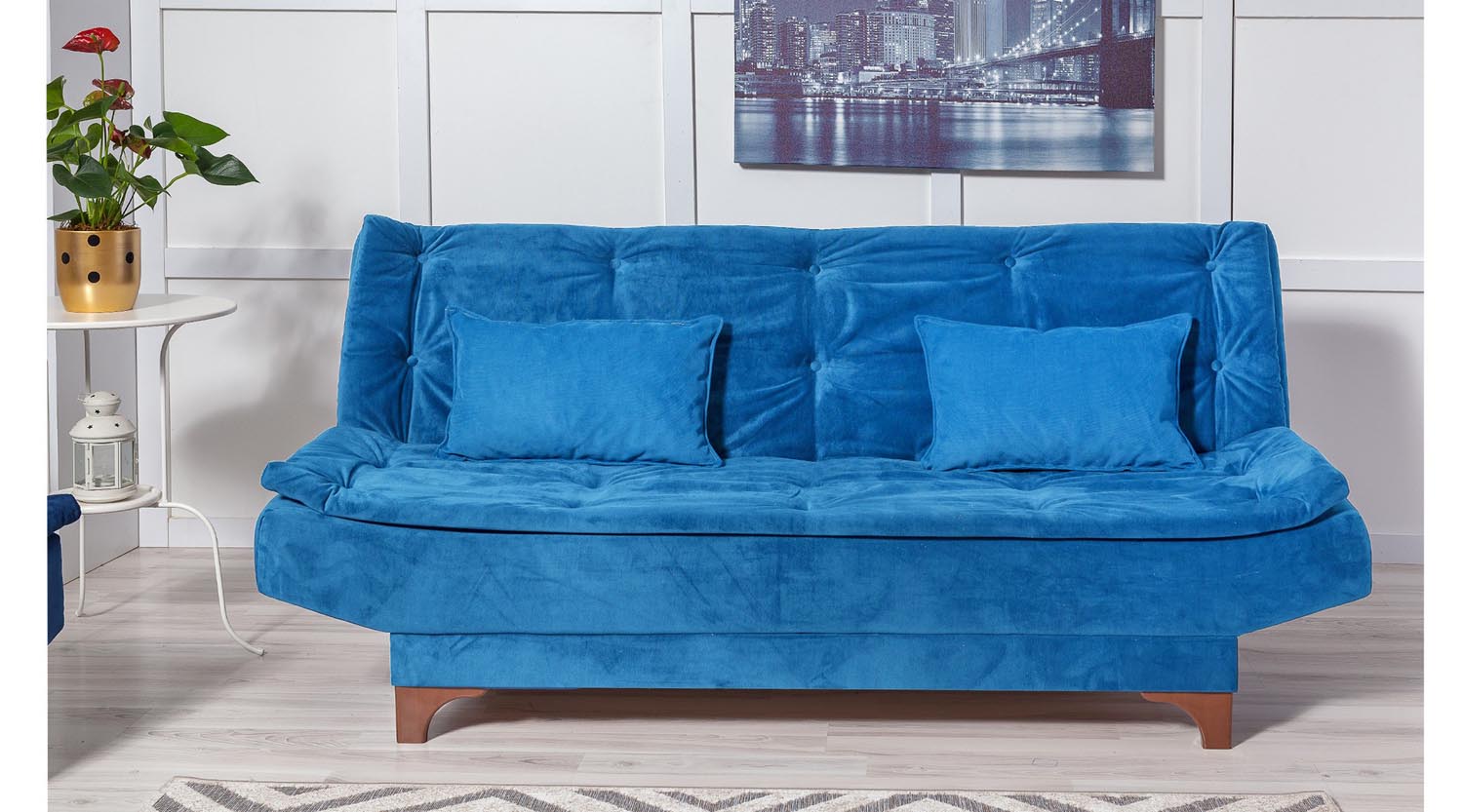 Kelebek - Dark Blue in Dunkelblau präsentiert im Onlineshop von KAQTU Design AG. Bettsofa ist von Atelier Del Sofa