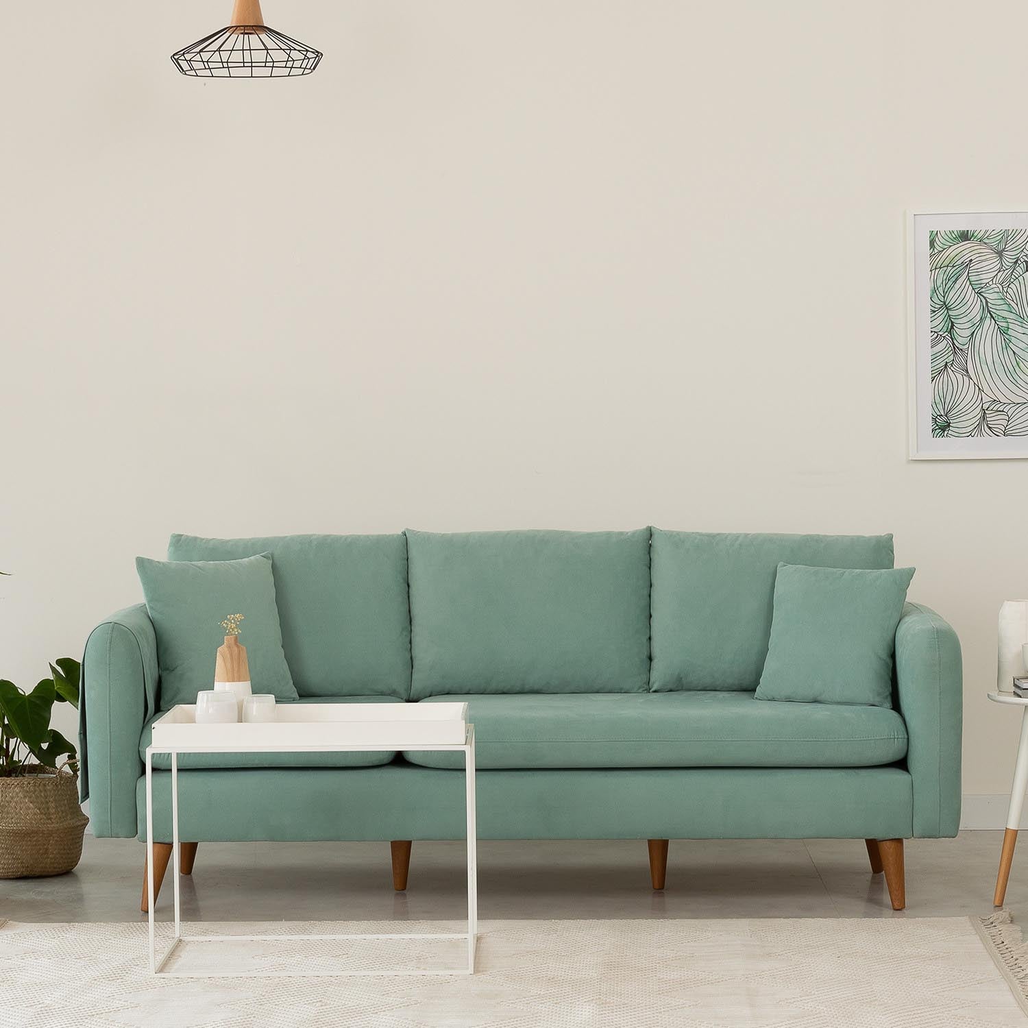 Sofia - Sea Green in Meeresgrün präsentiert im Onlineshop von KAQTU Design AG. 3er Sofa ist von Atelier Del Sofa