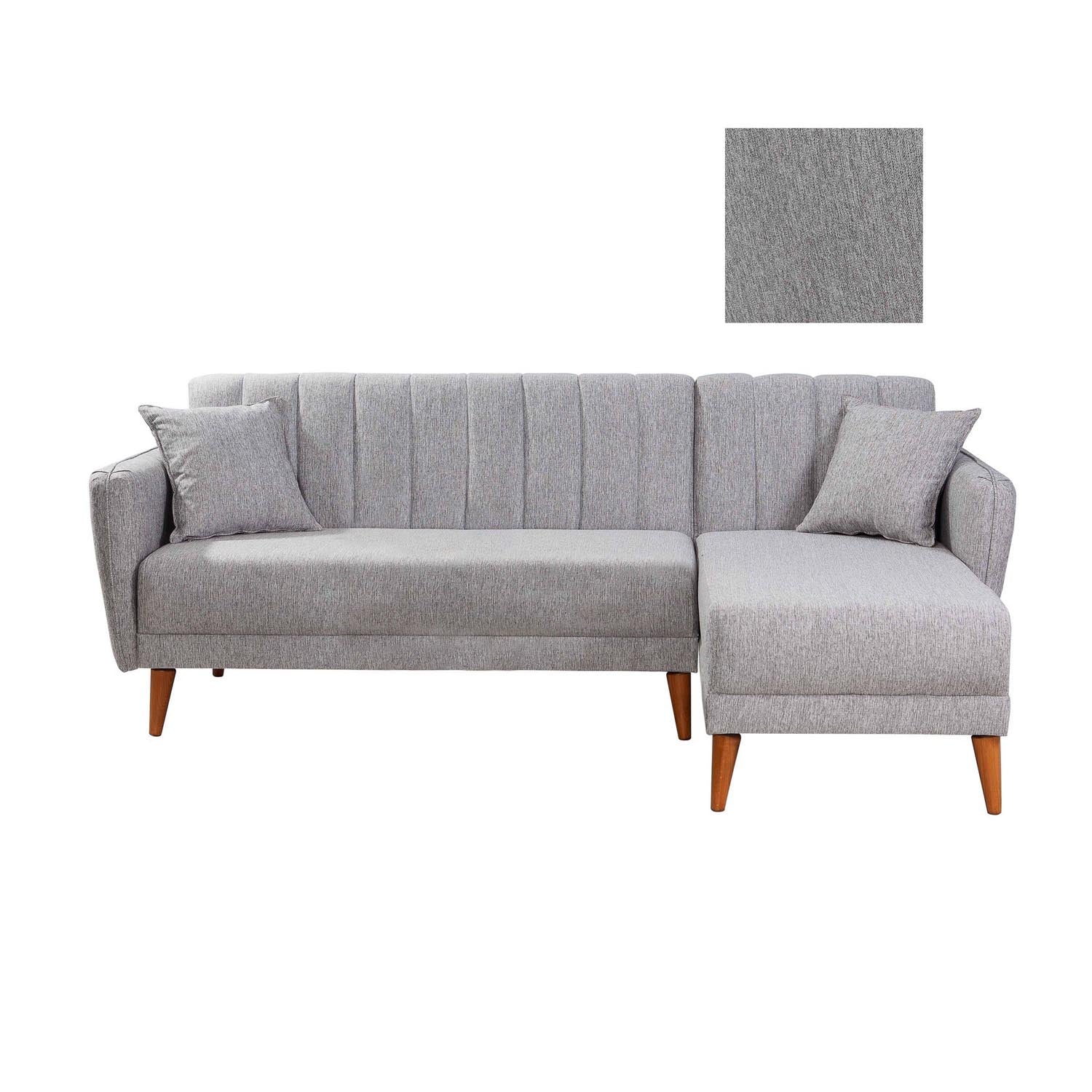 Aqua Corner Right - Grey in Grau präsentiert im Onlineshop von KAQTU Design AG. Bettsofa ist von Atelier Del Sofa