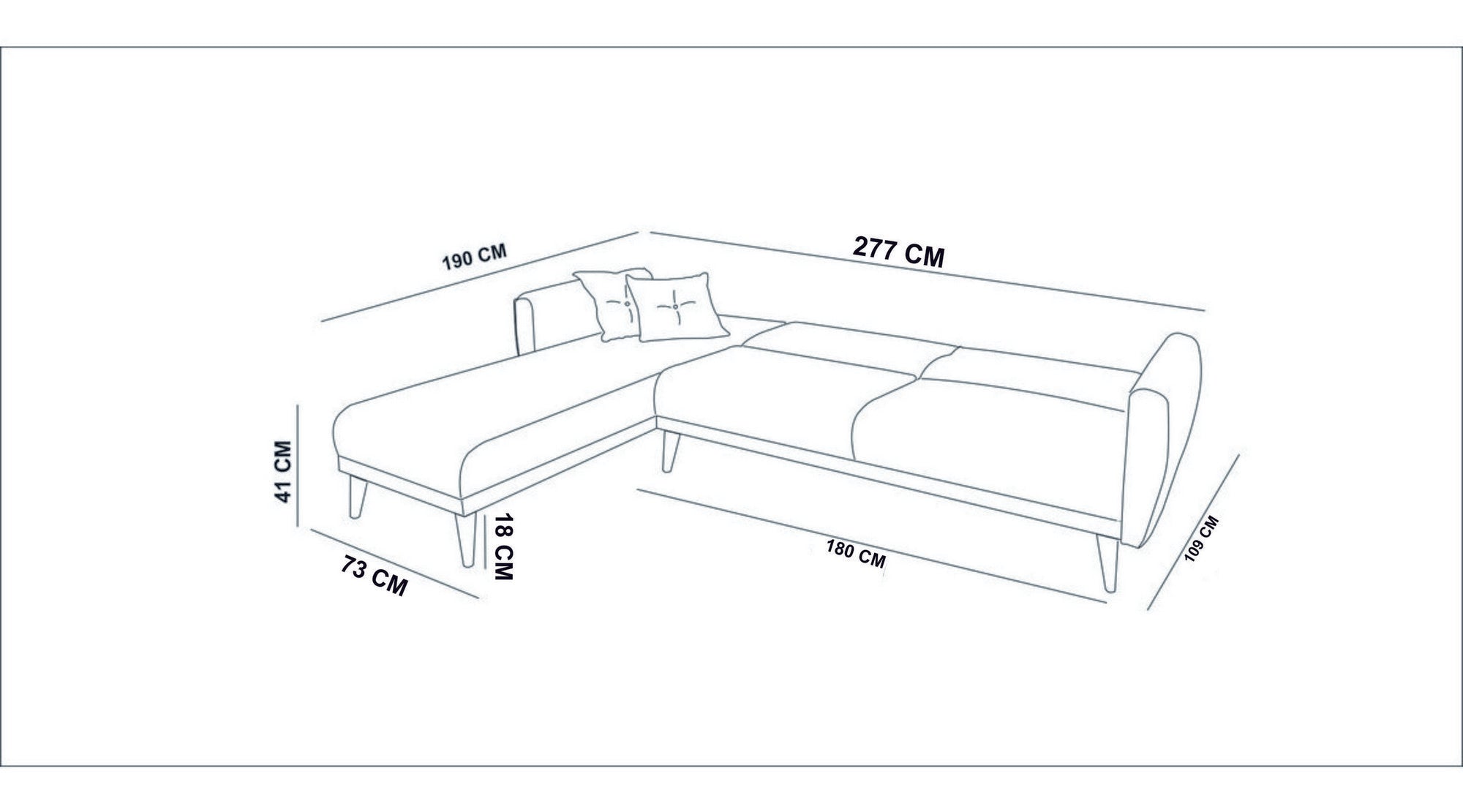 Aria Corner - Grey in Grau präsentiert im Onlineshop von KAQTU Design AG. Bettsofa ist von Atelier Del Sofa