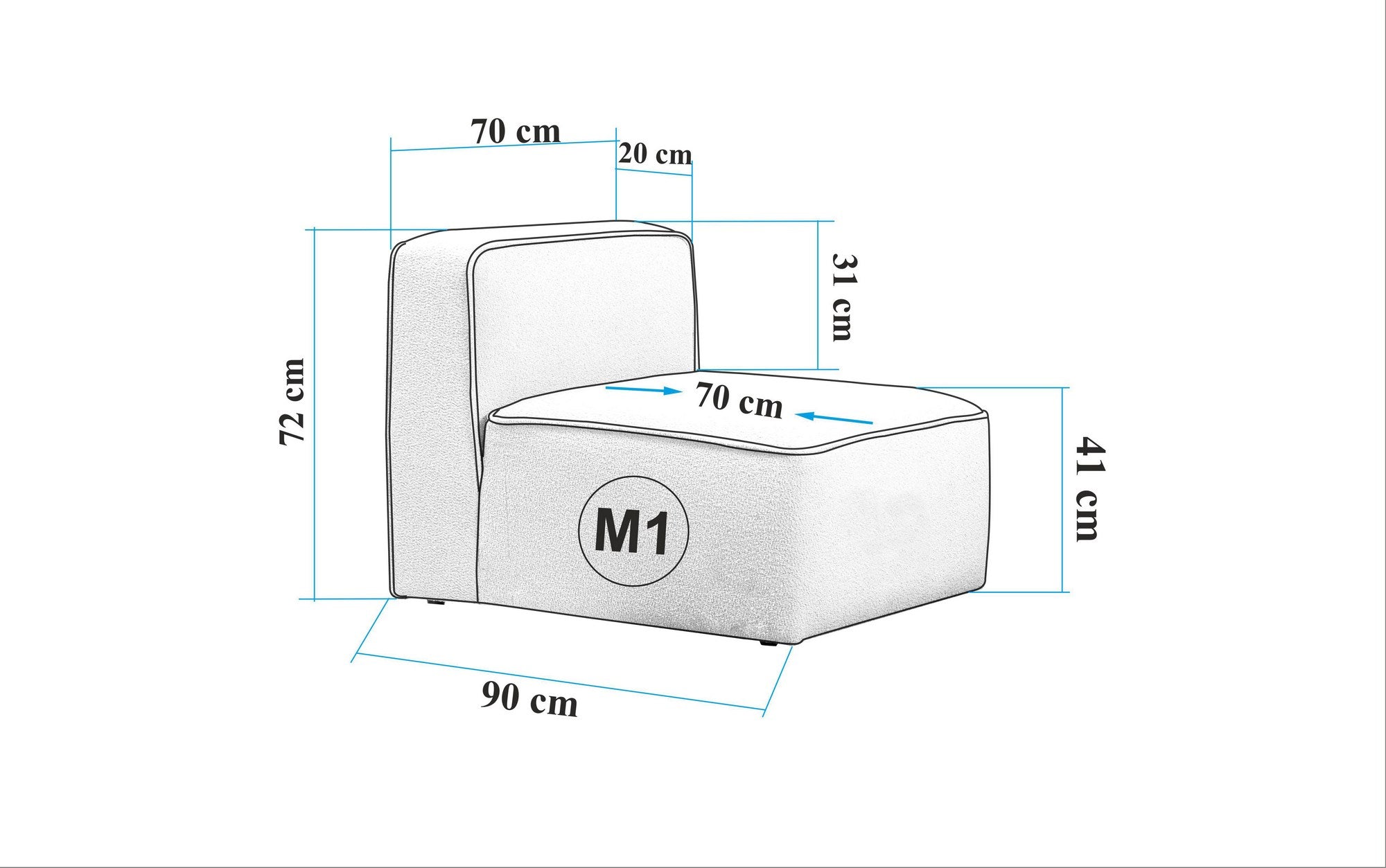 More M - M1 - Cream in Sahne präsentiert im Onlineshop von KAQTU Design AG. Modulares Sofa ist von Atelier Del Sofa