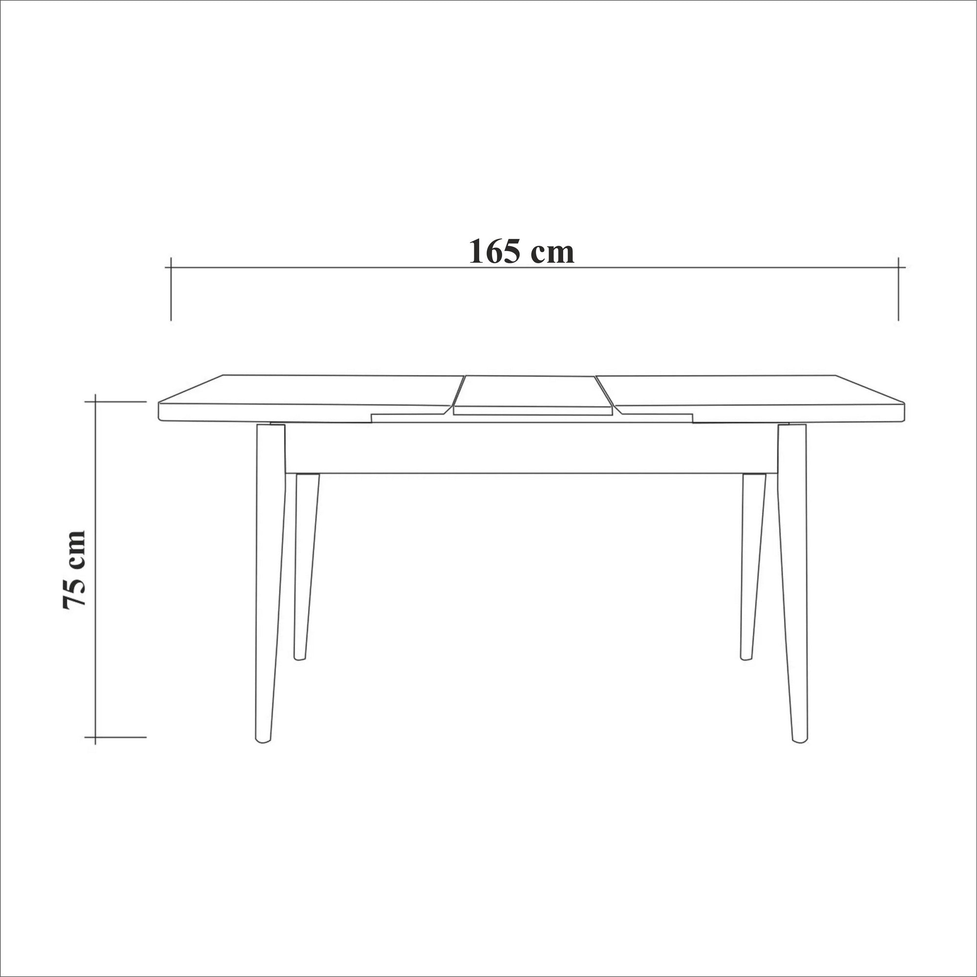 Entdecken Sie den Vina 1053 Esstisch von Hanah Home: Ausziehbar, robust aus Atlantischer Kiefer und Anthrazit – perfekt für gesellige Abende!