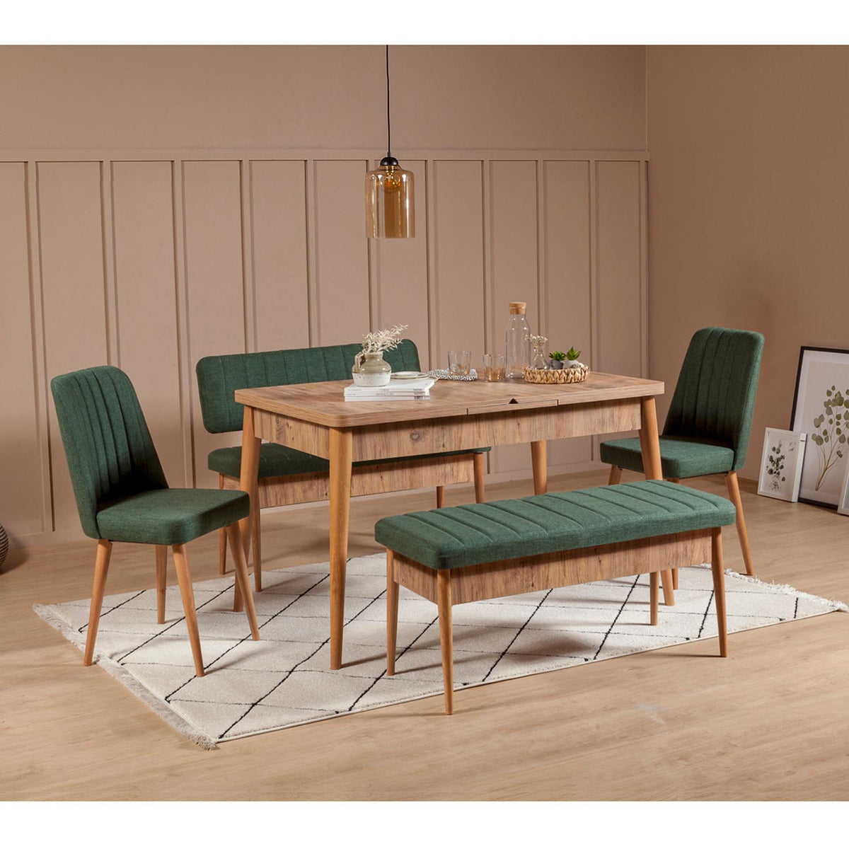 Vina Bench Sitzbank - Atlantische Kiefer Grün in Atlantische Kiefer Grün präsentiert im Onlineshop von KAQTU Design AG. Sitzbank ist von Hanah Home