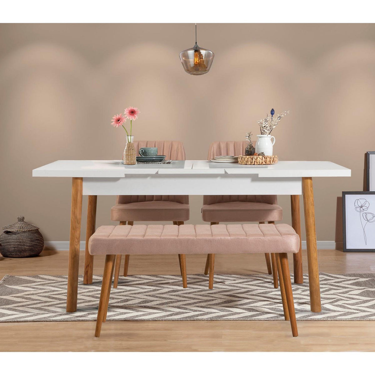 Santiago Masa Atlantic Esstisch - Atlantische Kiefer Weiss in Atlantische Kiefer Weiss präsentiert im Onlineshop von KAQTU Design AG. Esstisch ist von Hanah Home