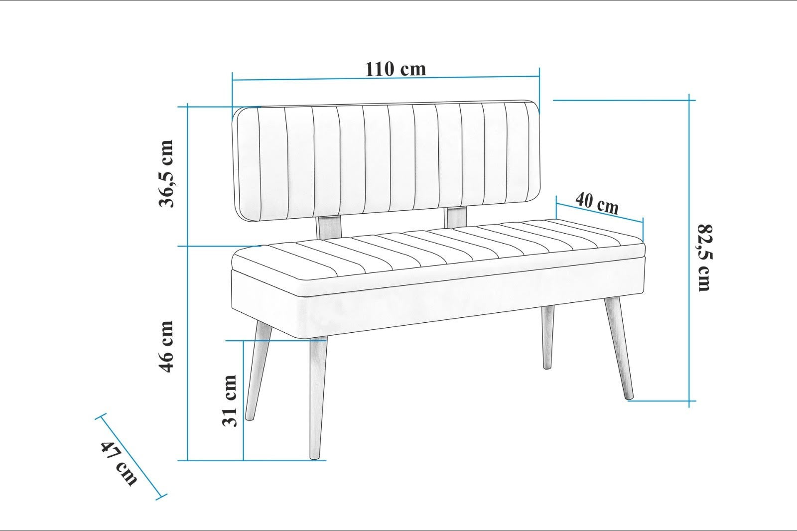 Erleben Sie die Vina 1070 Sitzbank in erfrischendem Atlantischer Kiefer Grün von Hanah Home – die perfekte Kombination aus Stil, Eleganz und praktischer Funktionalität für Ihr Zuhause.