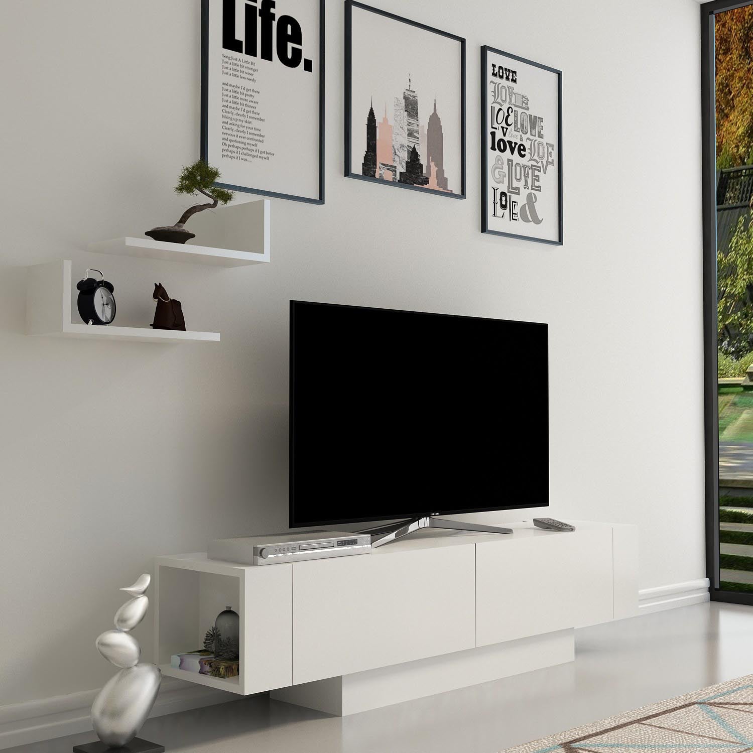 Matera - White, White in Weiss präsentiert im Onlineshop von KAQTU Design AG. Sideboard ist von Hanah Home