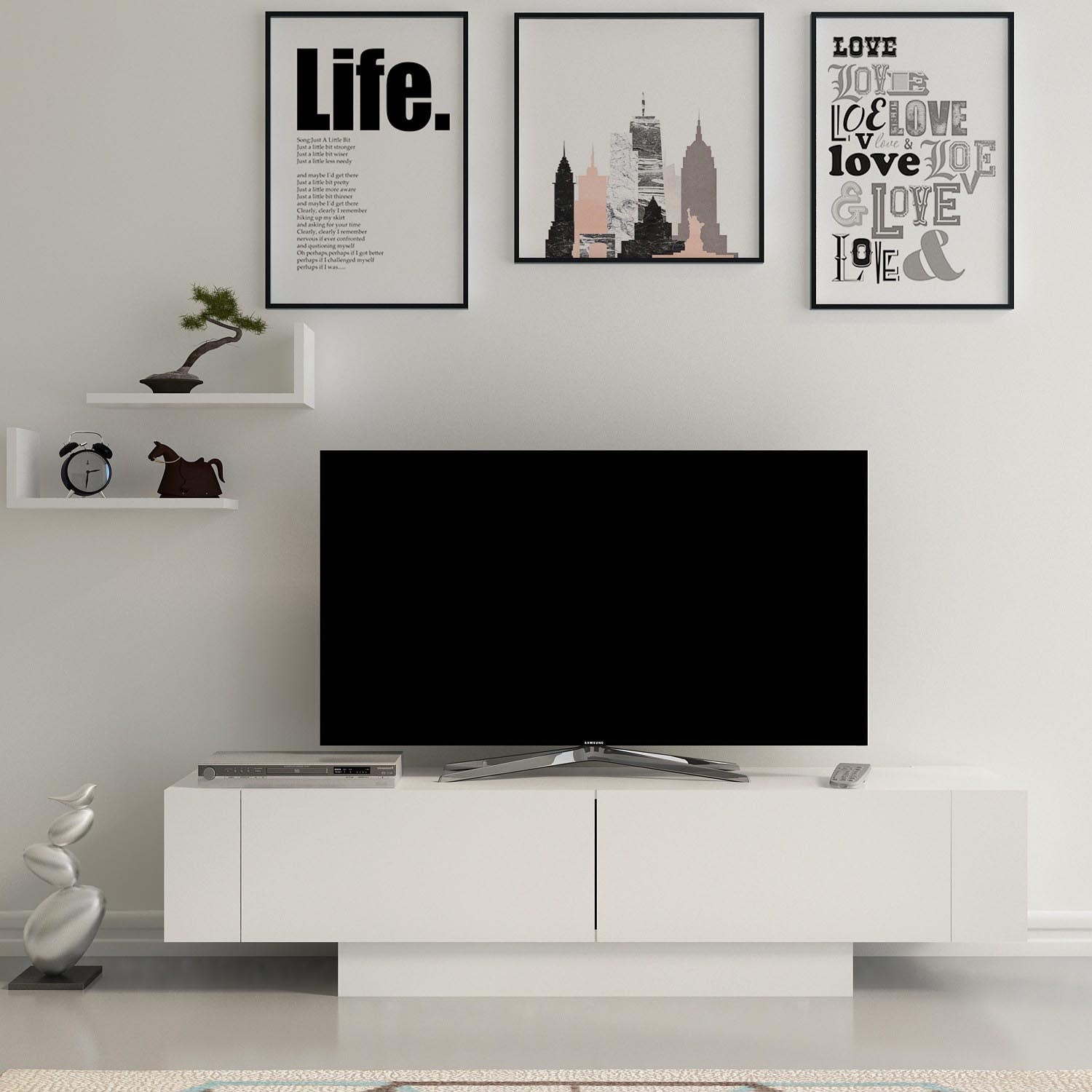 Matera - White, White in Weiss präsentiert im Onlineshop von KAQTU Design AG. Sideboard ist von Hanah Home