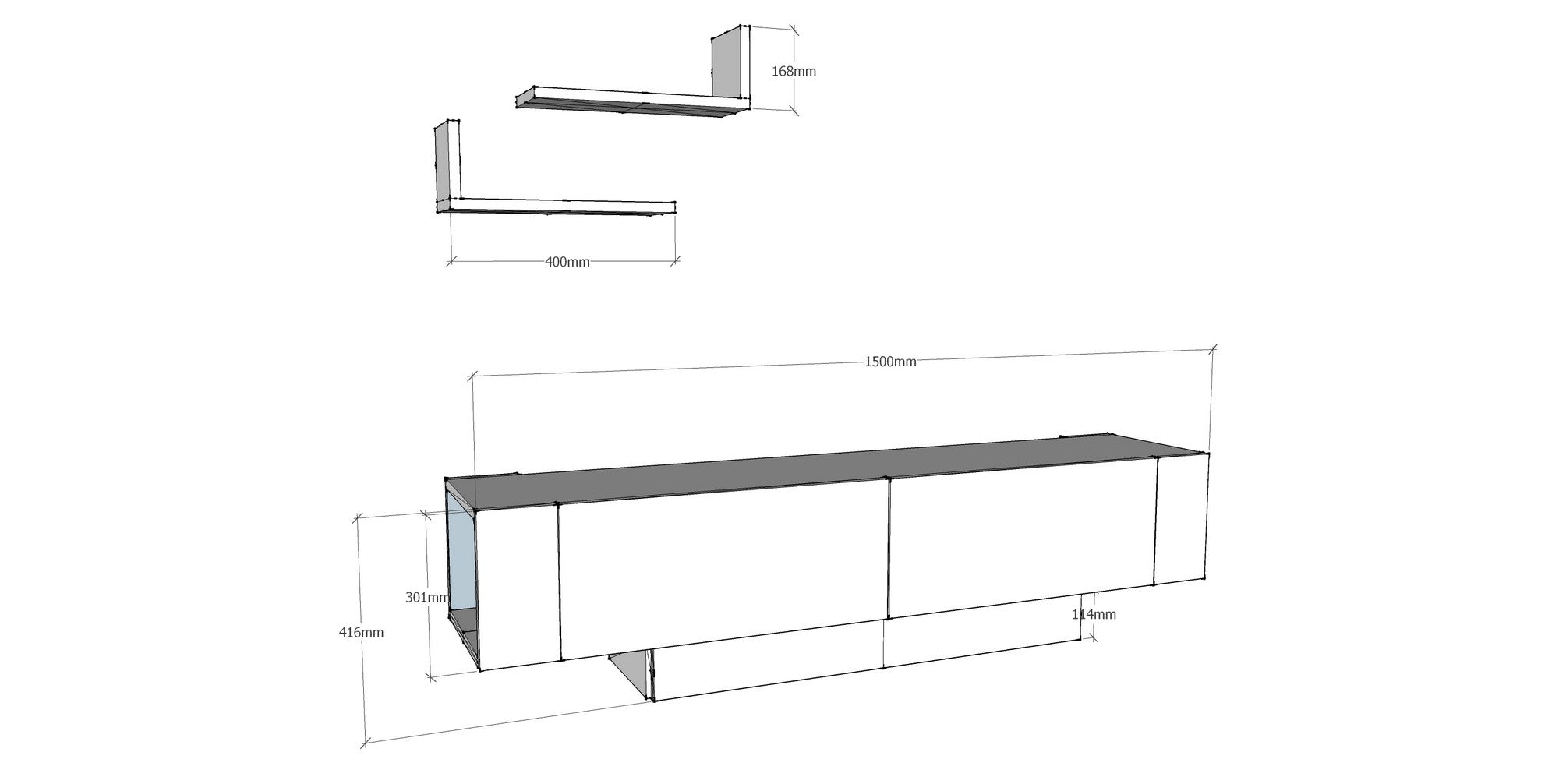 Matera - Walnut, White in Walnuss Weiss präsentiert im Onlineshop von KAQTU Design AG. Sideboard ist von Hanah Home