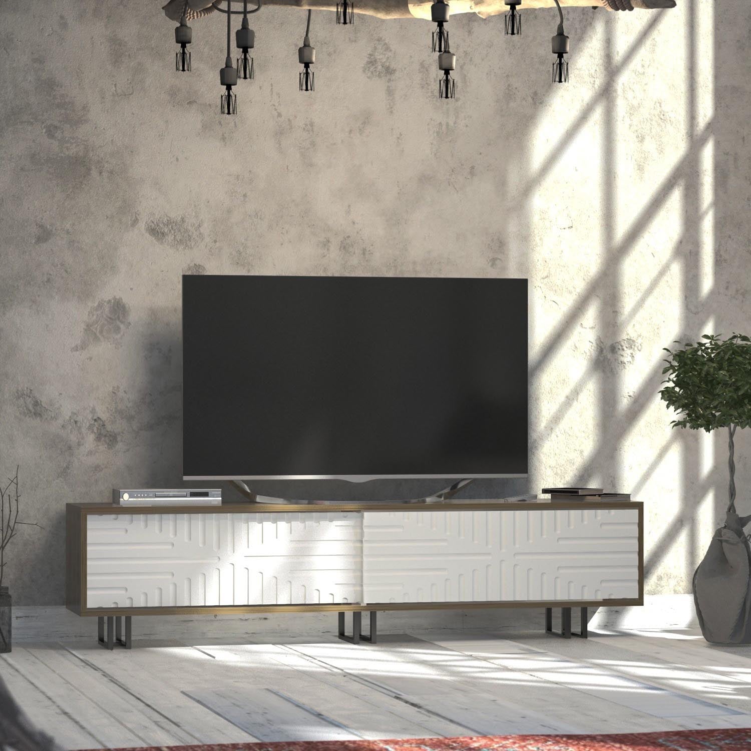 Askal - Ud, White in Eiche Weiss präsentiert im Onlineshop von KAQTU Design AG. Sideboard ist von Hanah Home