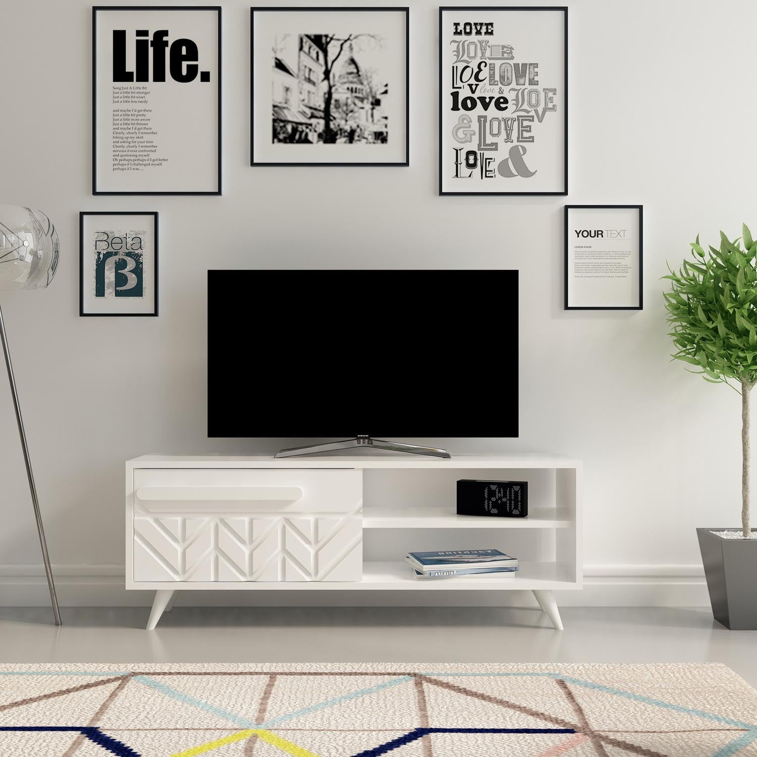 Venedik in Weiss präsentiert im Onlineshop von KAQTU Design AG. Sideboard ist von Hanah Home