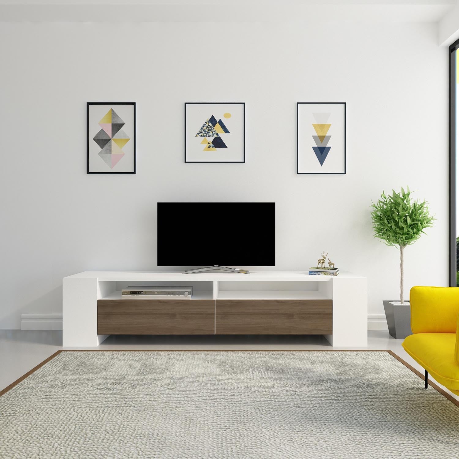 Sosruko - White, Walnut in Walnuss Weiss präsentiert im Onlineshop von KAQTU Design AG. Sideboard ist von Hanah Home