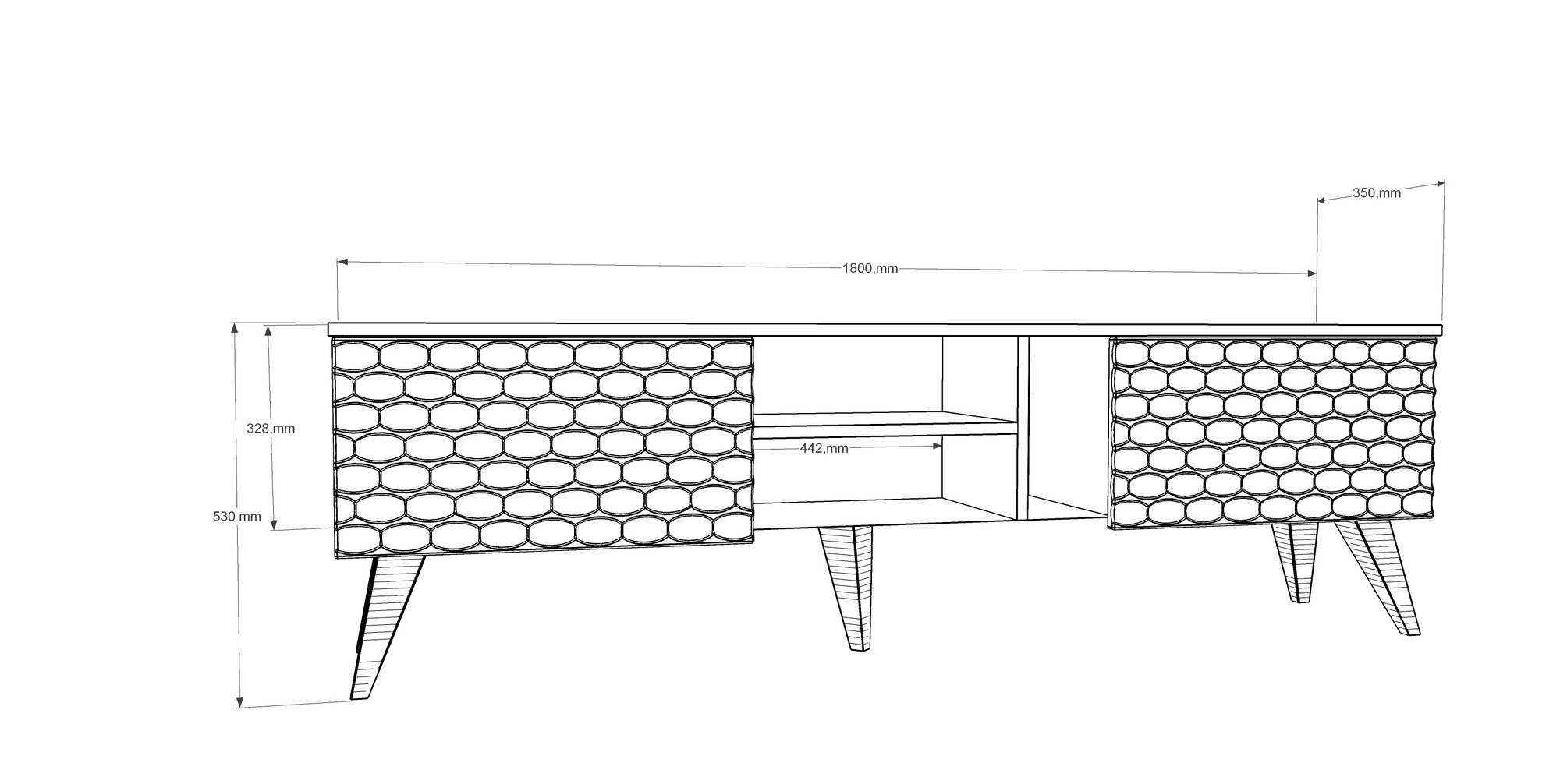 Egg in Weisser Walnuss präsentiert im Onlineshop von KAQTU Design AG. Sideboard ist von Hanah Home