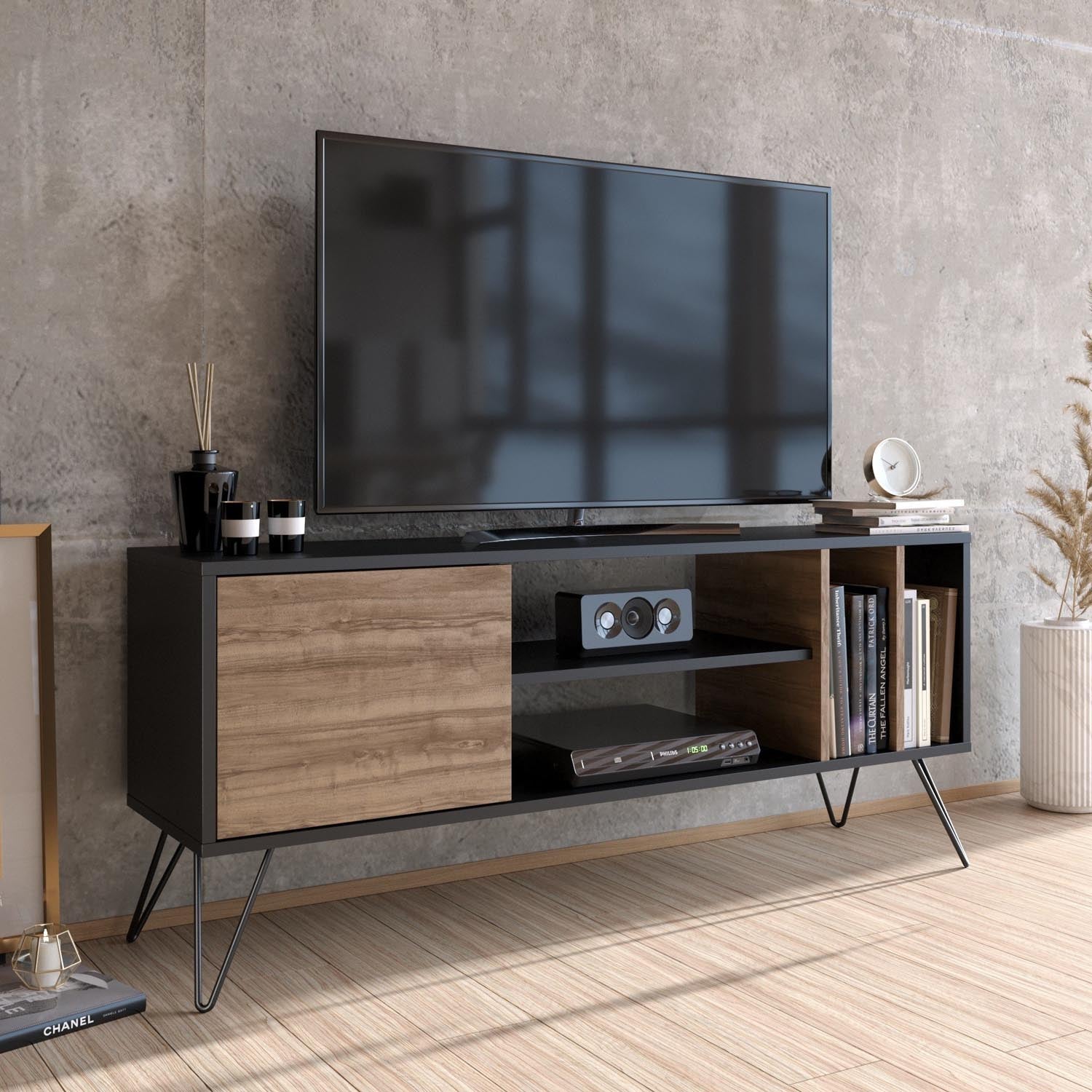 Mistico (140) - Walnut, Black in Walnuss Schwarz präsentiert im Onlineshop von KAQTU Design AG. Sideboard ist von Hanah Home