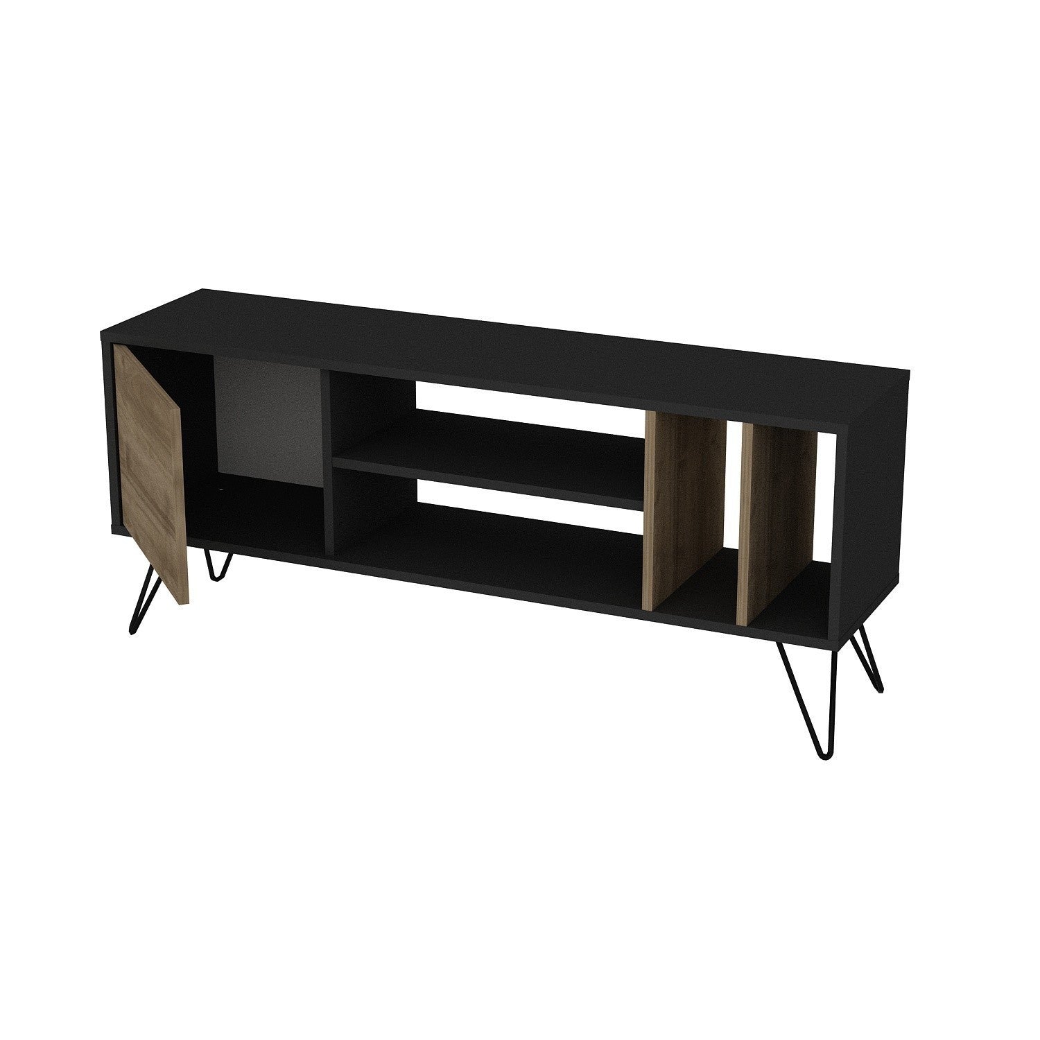 Mistico (140) - Walnut, Black in Walnuss Schwarz präsentiert im Onlineshop von KAQTU Design AG. Sideboard ist von Hanah Home
