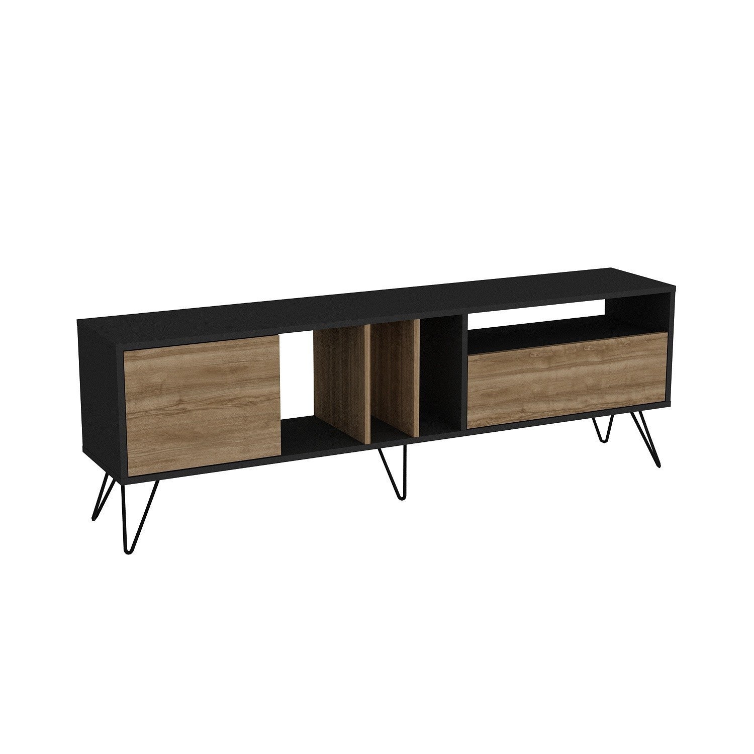 Mistico (180) - Walnut, Black in Walnuss Schwarz präsentiert im Onlineshop von KAQTU Design AG. Sideboard ist von Hanah Home
