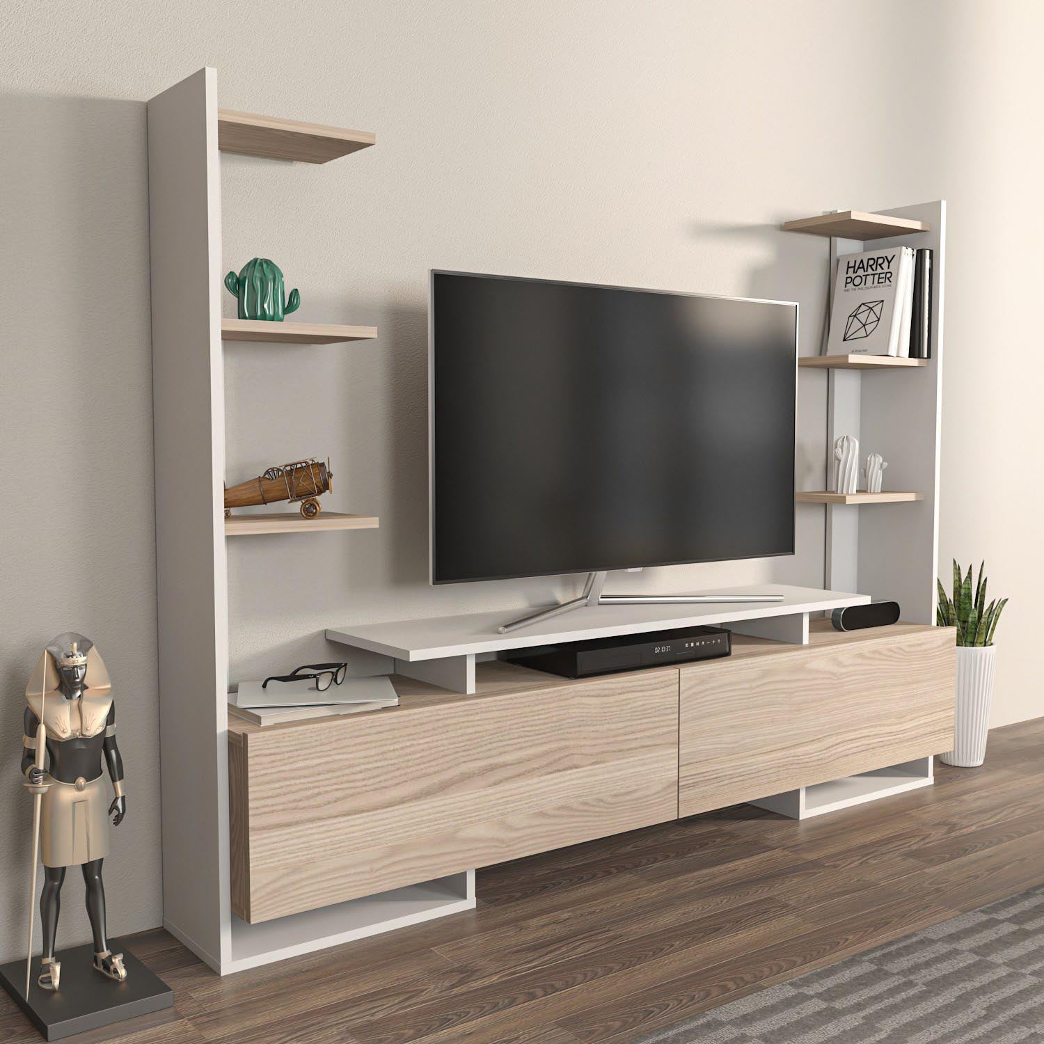 Ava - White, Oak in Weisseiche präsentiert im Onlineshop von KAQTU Design AG. Sideboard ist von Hanah Home
