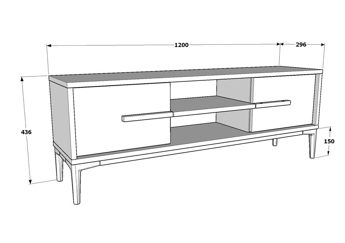 Eslem - Oak, Black in Eiche Schwarz präsentiert im Onlineshop von KAQTU Design AG. Sideboard ist von Hanah Home