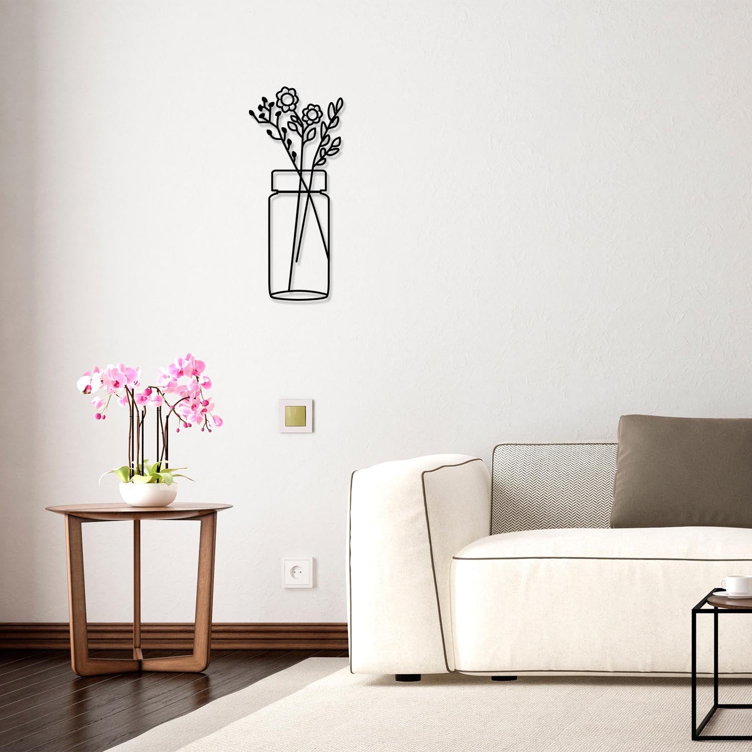 Flower 5 in Schwarz präsentiert im Onlineshop von KAQTU Design AG. Wanddeko ist von Wallity