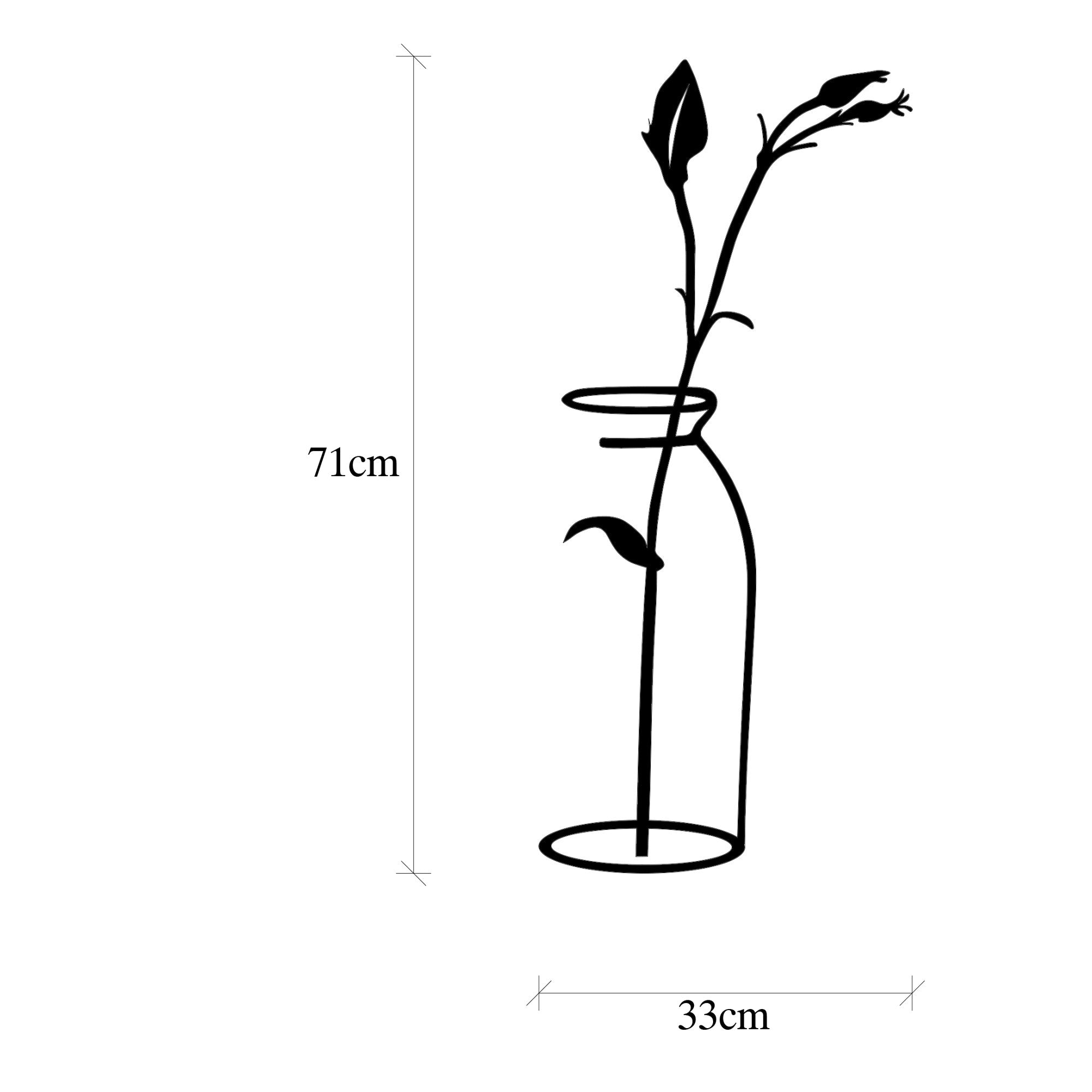 Flower In The Vase in Schwarz präsentiert im Onlineshop von KAQTU Design AG. Wanddeko ist von Wallity