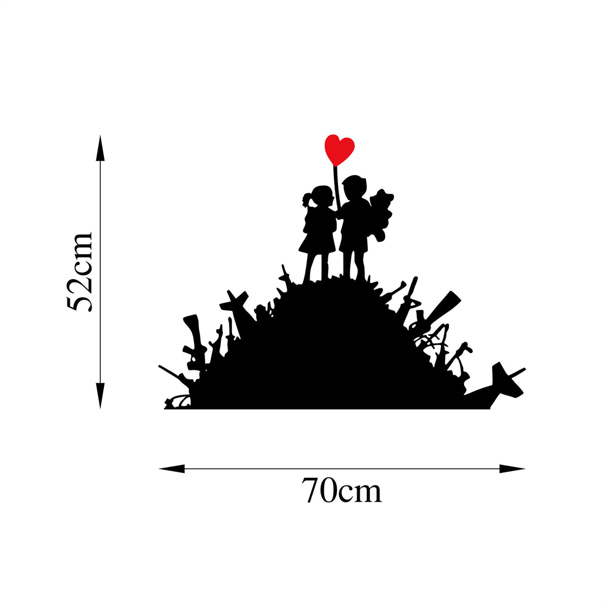 Banksy Wanddeko - Schwarz Rot in Schwarz Rot präsentiert im Onlineshop von KAQTU Design AG. Wanddeko ist von Wallity