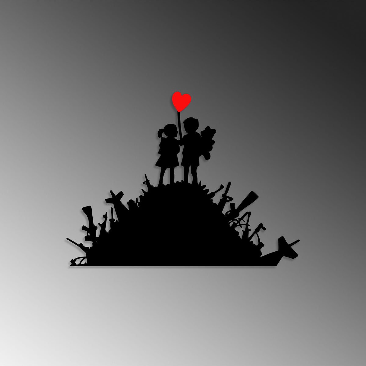Banksy Wanddeko - Schwarz Rot in Schwarz Rot präsentiert im Onlineshop von KAQTU Design AG. Wanddeko ist von Wallity