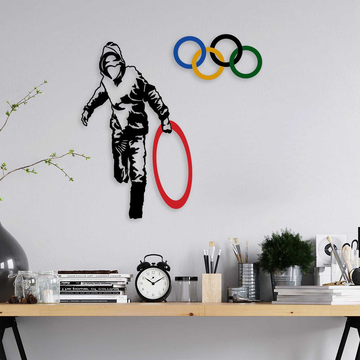 Banksy Wanddeko - Mehrfarbig in Mehrfarbig präsentiert im Onlineshop von KAQTU Design AG. Wanddeko ist von Wallity