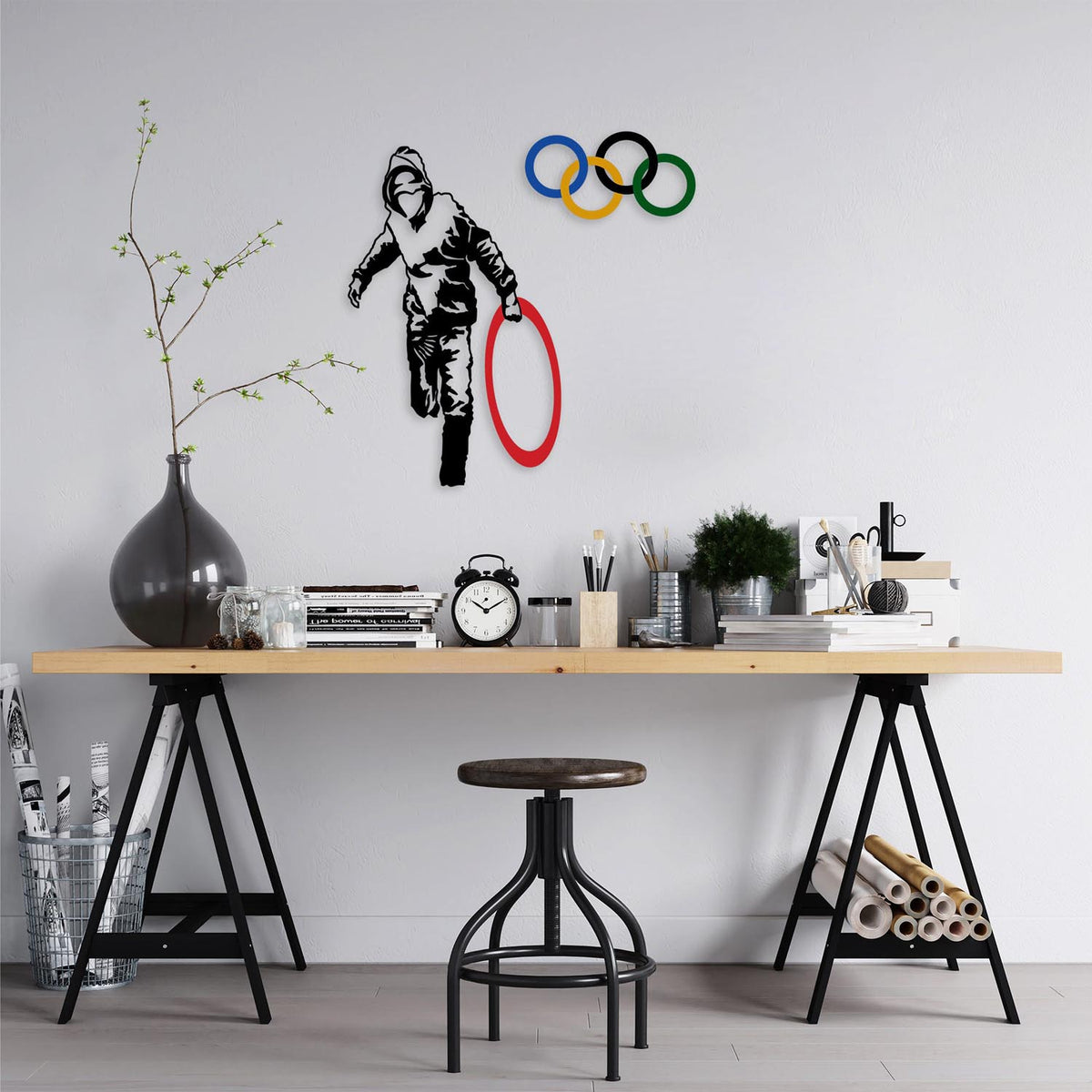Banksy Wanddeko - Mehrfarbig in Mehrfarbig präsentiert im Onlineshop von KAQTU Design AG. Wanddeko ist von Wallity