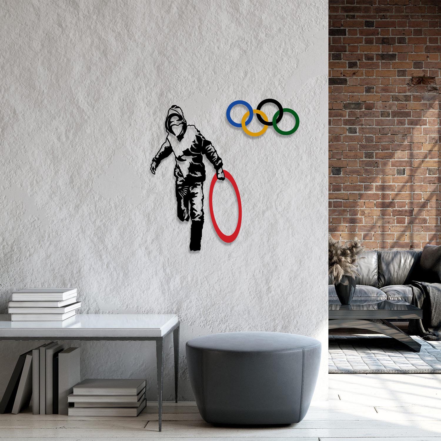 Banksy - 7 in Mehrfarbig präsentiert im Onlineshop von KAQTU Design AG. Wanddeko ist von Wallity