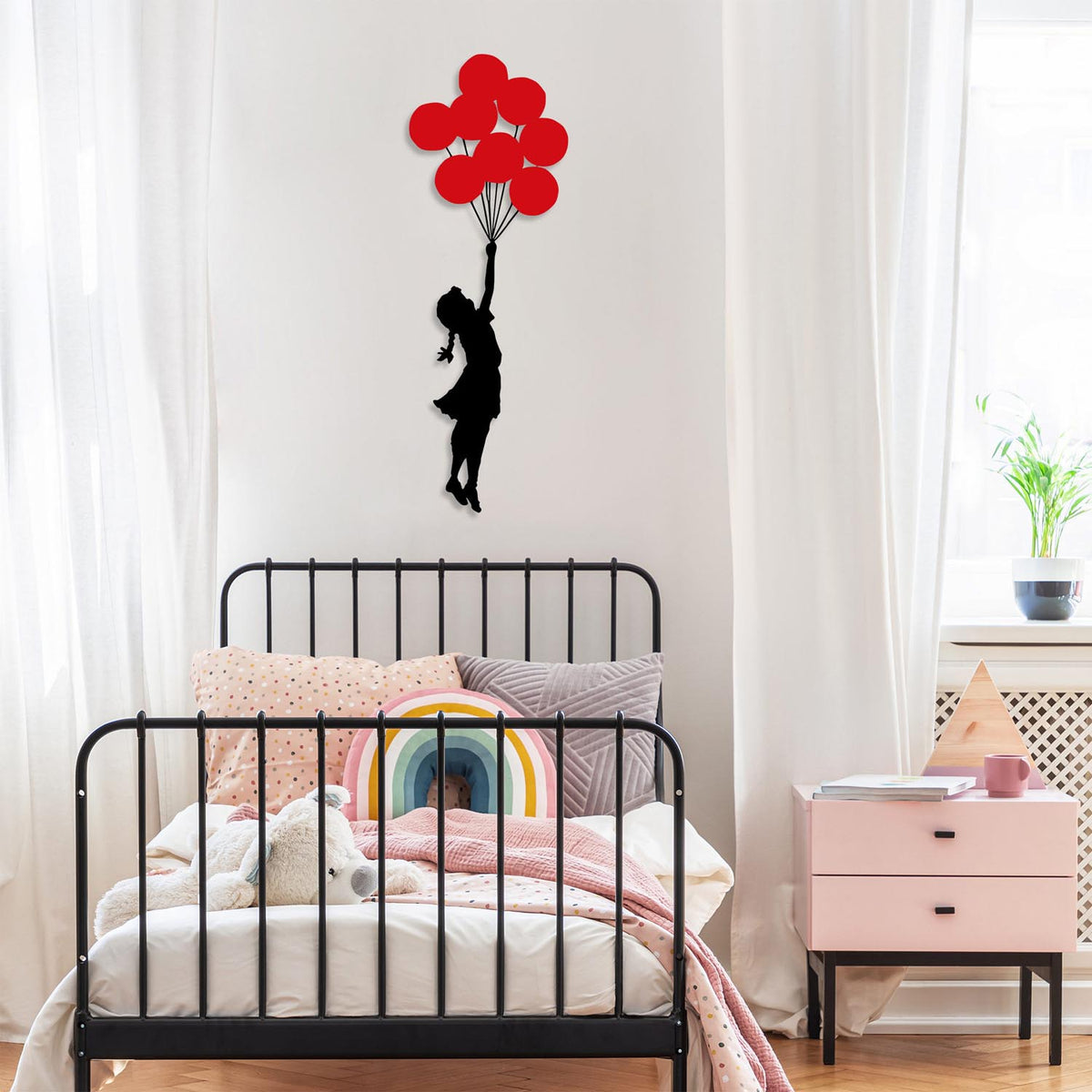 Banksy Wanddeko - Schwarz Rot in Schwarz Rot präsentiert im Onlineshop von KAQTU Design AG. Wanddeko ist von Wallity