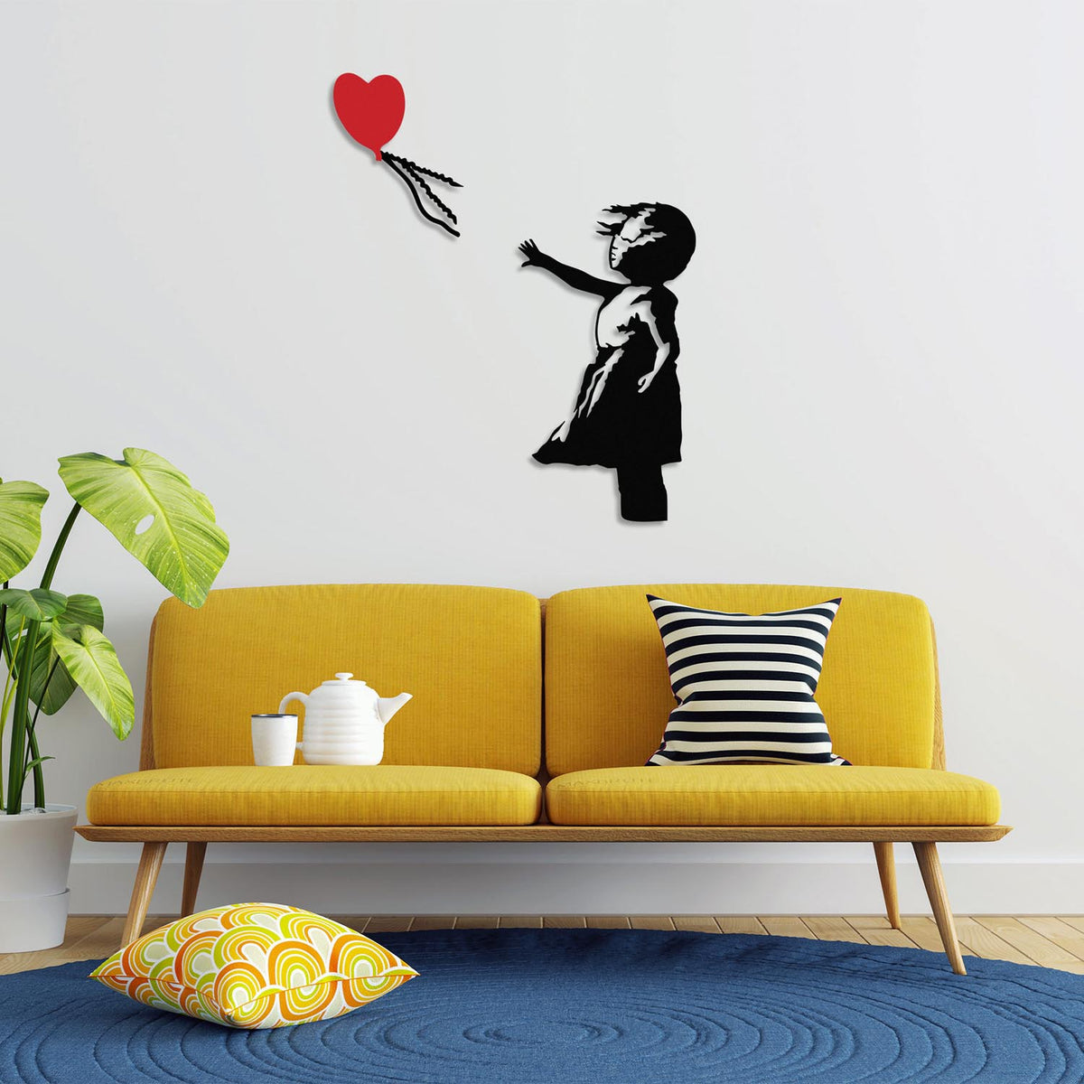 Banksy Wanddeko - Schwarz Rot in Schwarz Rot präsentiert im Onlineshop von KAQTU Design AG. Wanddeko ist von Wallity