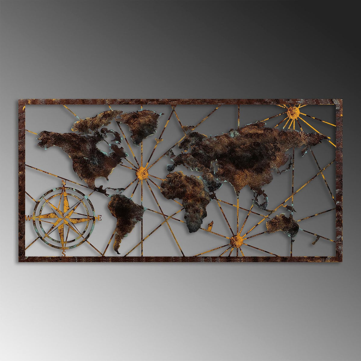 World Map Large Wanddeko - Mehrfarbig in Mehrfarbig präsentiert im Onlineshop von KAQTU Design AG. Wanddeko ist von Wallity