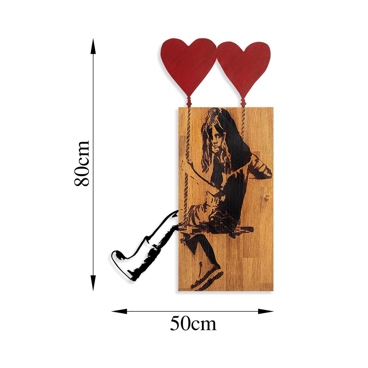 Banksy Wanddeko - Walnuss Schwarz in Walnuss Schwarz präsentiert im Onlineshop von KAQTU Design AG. Wanddeko ist von Wallity