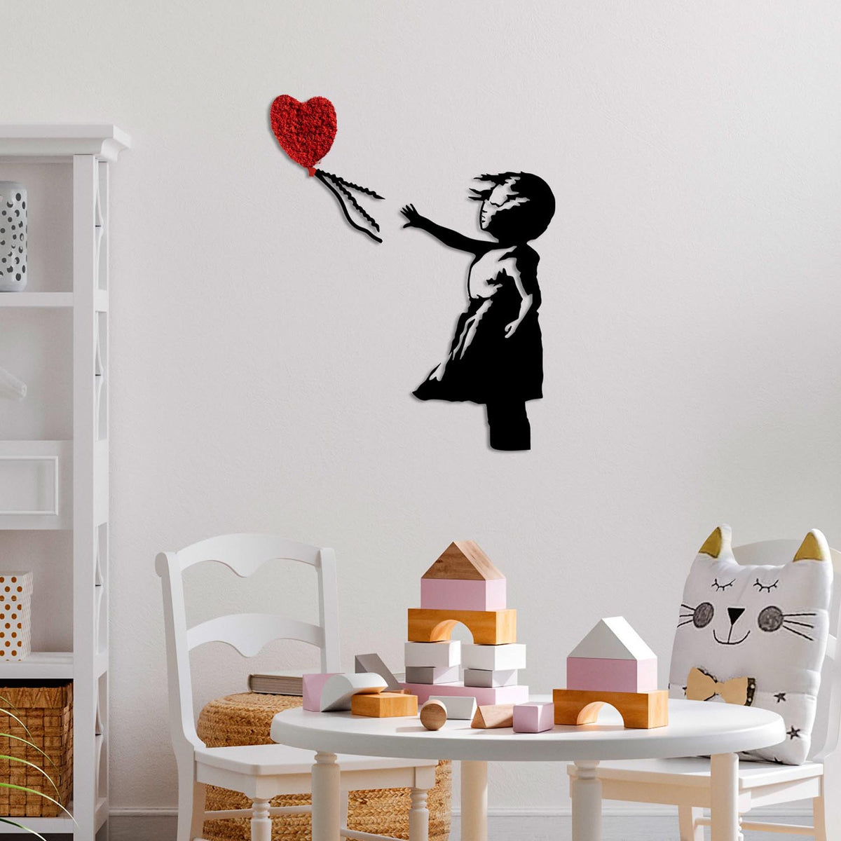 Banksy Wanddeko - Rot Schwarz in Rot Schwarz präsentiert im Onlineshop von KAQTU Design AG. Wanddeko ist von Wallity