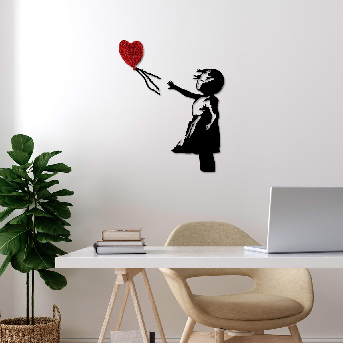 Banksy Wanddeko - Rot Schwarz in Rot Schwarz präsentiert im Onlineshop von KAQTU Design AG. Wanddeko ist von Wallity