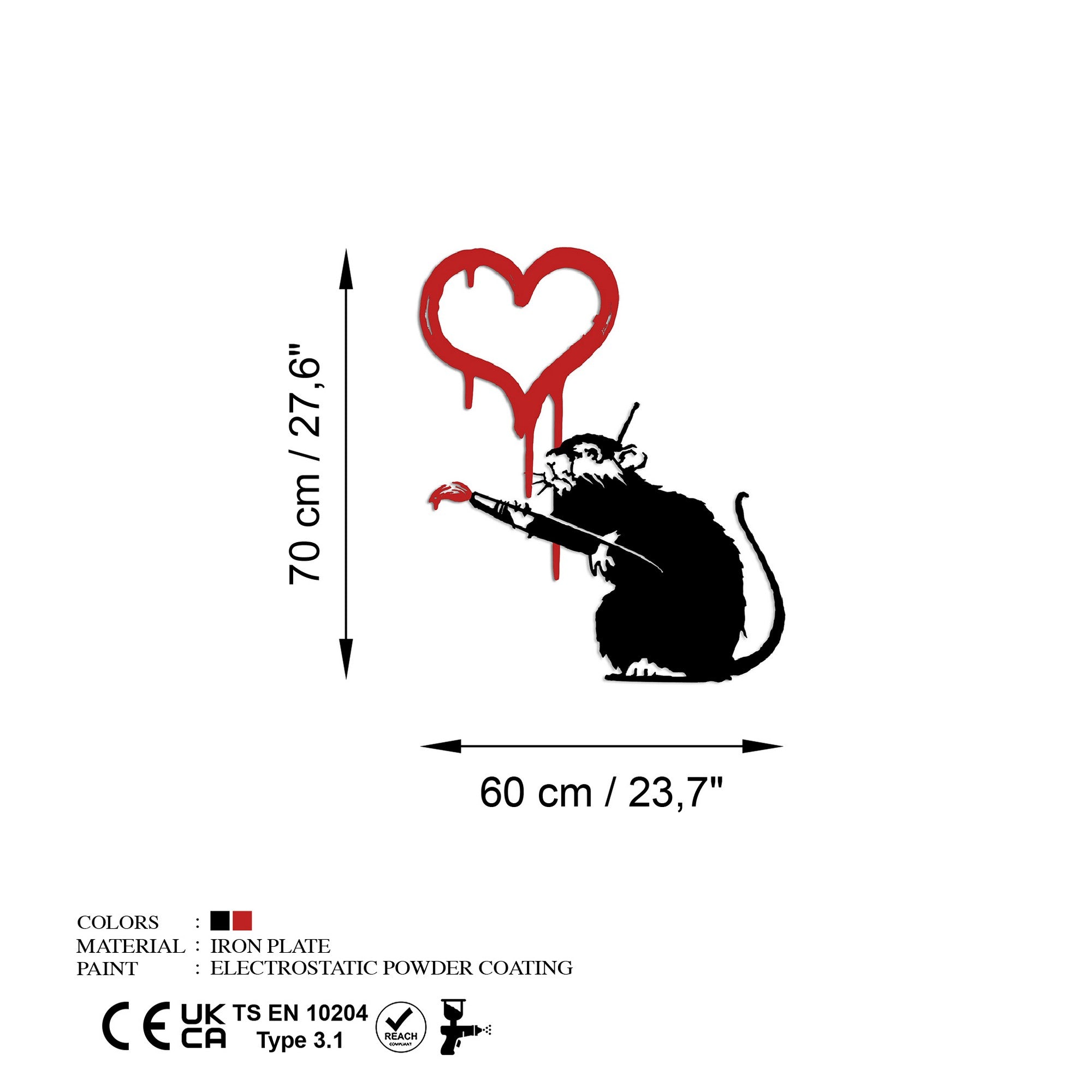 Banksy Metal 08 in Weiss präsentiert im Onlineshop von KAQTU Design AG. Wanddeko ist von Wallity