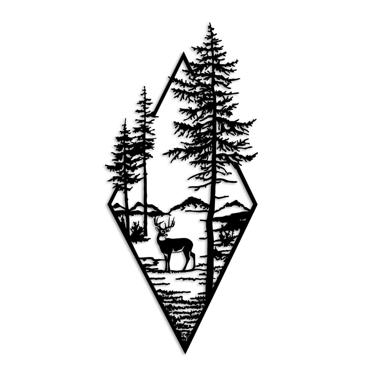 Deer Wanddeko - Schwarz in Schwarz präsentiert im Onlineshop von KAQTU Design AG. Wanddeko ist von Wallity
