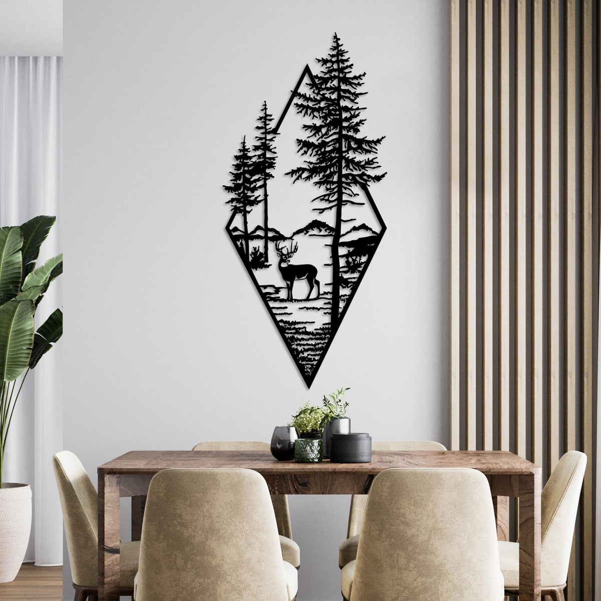 Deer Wanddeko - Schwarz in Schwarz präsentiert im Onlineshop von KAQTU Design AG. Wanddeko ist von Wallity