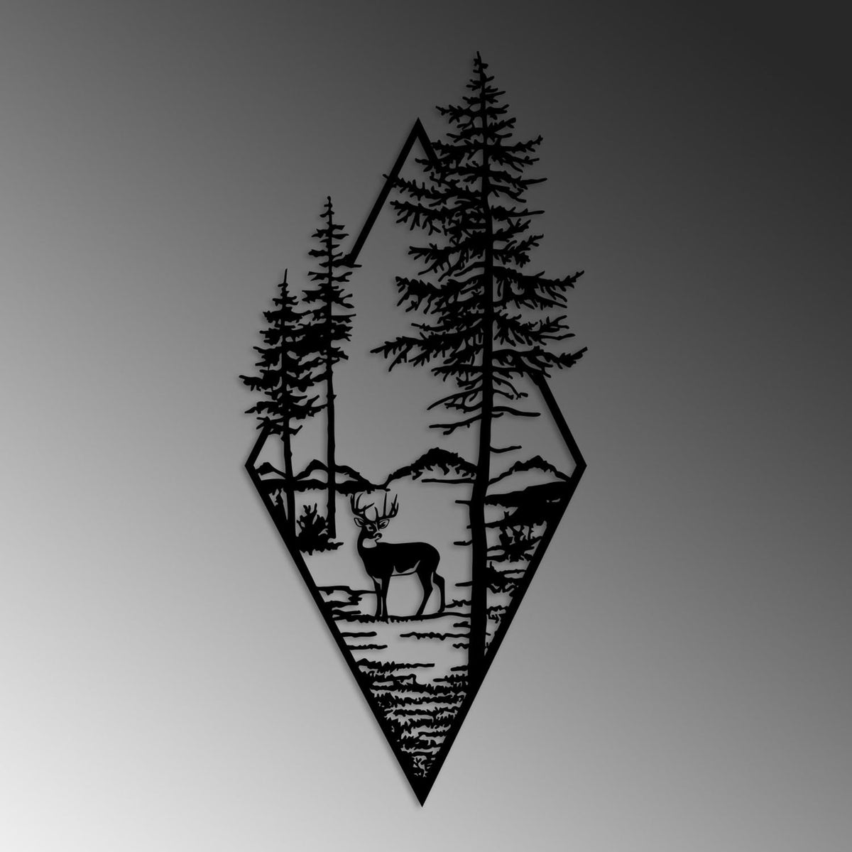 Deer Wanddeko - Schwarz in Schwarz präsentiert im Onlineshop von KAQTU Design AG. Wanddeko ist von Wallity
