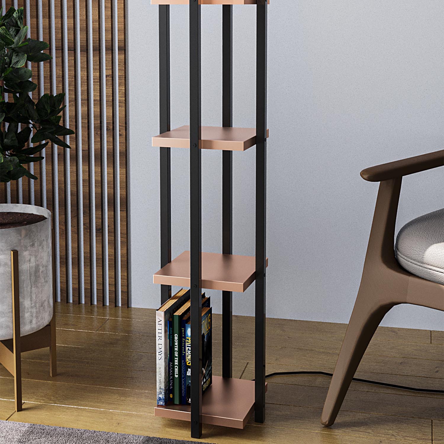 Shelf Lamp - 8113 in Schwarz
 Kupfer präsentiert im Onlineshop von KAQTU Design AG. Stehleuchte ist von Opviq