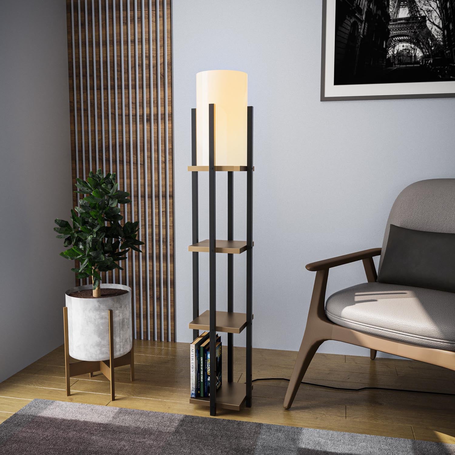 Shelf Lamp Established - Black Gold